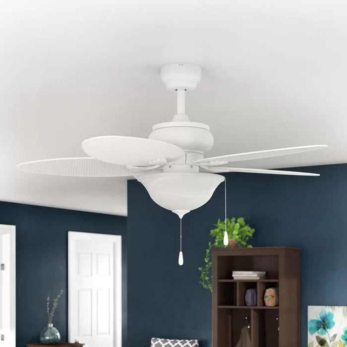 52 in. Indoor Outdoor Ceiling Fan with Lights, White Tropical Ceiling Fan with Pull Chain Control for Living Room Patio Porch-ErisView