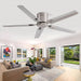 52 in. Indoor Outdoor Stainless Steel Ceiling Fans with 5 Blades Remote Control, Low Profile Ceiling Fan for Patio Living Room Bedroom Office-1-ErisView