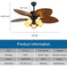 52 in. Indoor Outdoor Tropical Ceiling Fans with Light and Remote, Palm Leaf Ceiling Fan, Farmhouse Chandelier Ceiling Fan for Bedroom Living Room-5-ErisView