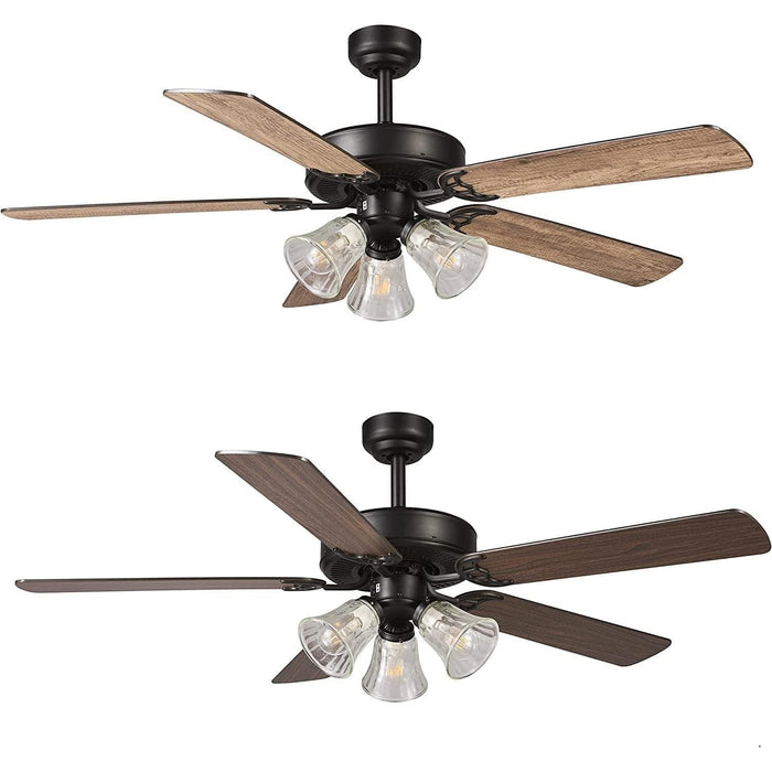 52 in. Indoor Remote Ceiling Fan with Light, Reversible Blade Ceiling Fan for Living Room Dining Room Bedroom Basement Kitchen-2-ErisView