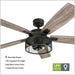 52 in. Industrial Looking Ceiling Fan, Indoor LED Ceiling Fan with Light Remote Control, Matte Black Reversible Ceiling Fan-3-ErisView