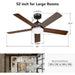 52 in. LED Quiet Ceiling Fans, Remote Control Ceiling Fan and Light, Reversible Indoor Ceiling Fans with Lights, Bedroom Ceiling Fans-6-ErisView