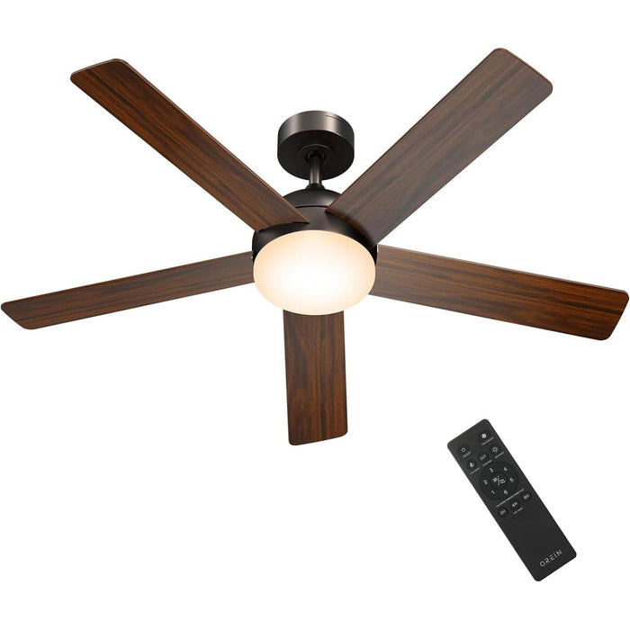 52 in. LED Quiet Ceiling Fans, Remote Control Ceiling Fan and Light, Reversible Indoor Ceiling Fans with Lights, Bedroom Ceiling Fans-8-ErisView