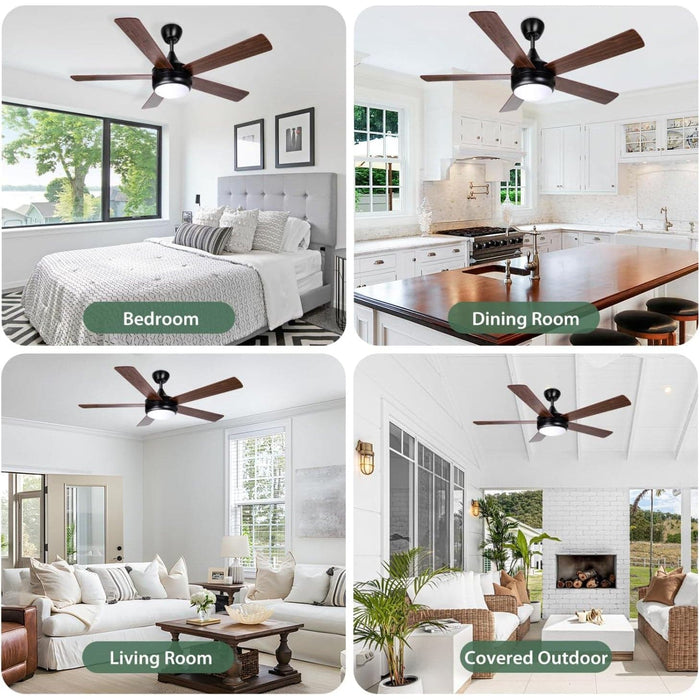 52 in. Long Ceiling Fans Lights with Remote, Quiet Farmhouse Flush Mount Ceiling Fan, Popular Ceiling Fans for Living Room  Bedroom-8-ErisView