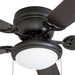 52 in. Matte Black Ceiling Fan with Bowl Light Kit, Home Ceiling Fan-10-ErisView