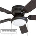 52 in. Matte Black Ceiling Fan with Bowl Light Kit, Home Ceiling Fan-3-ErisView