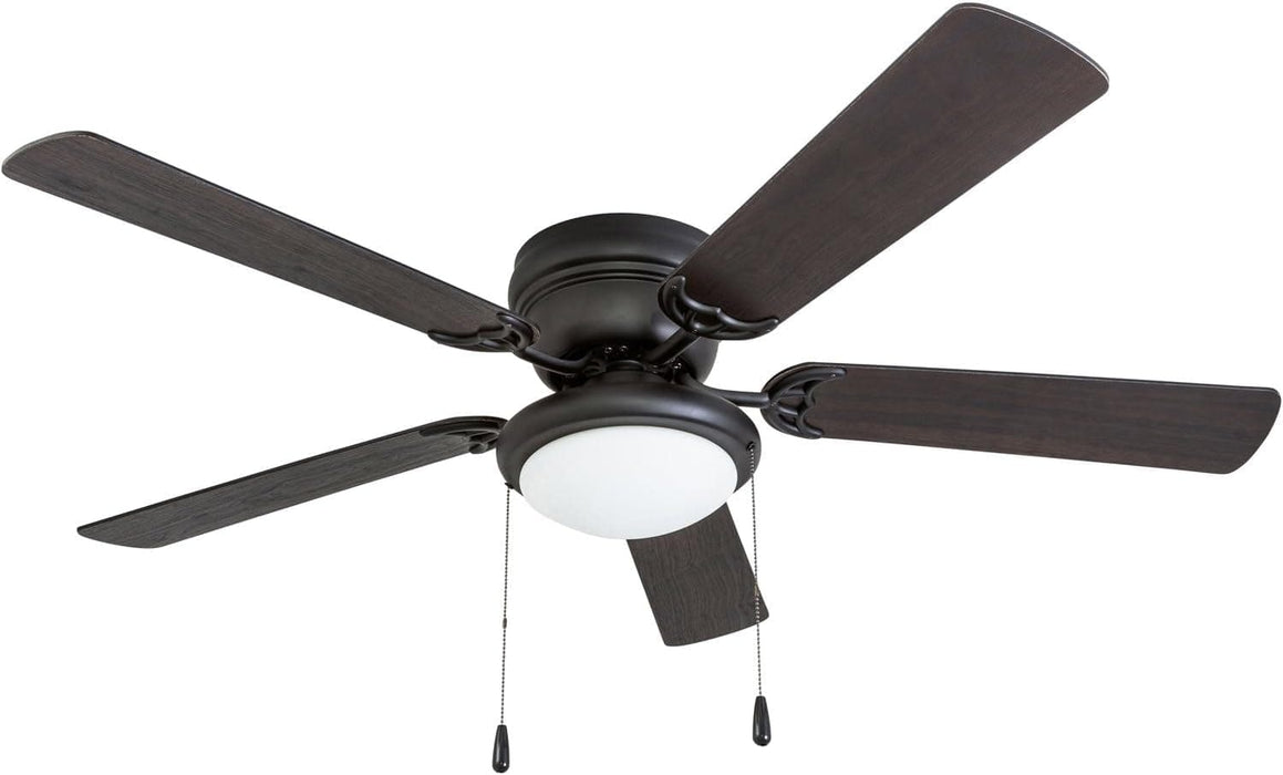 52 in. Matte Black Ceiling Fan with Bowl Light Kit, Home Ceiling Fan-1-ErisView