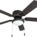 52 in. Matte Black Ceiling Fan with Bowl Light Kit, Home Ceiling Fan-1-ErisView