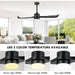 52 in. Matte Black Ceiling Fan with Lights and Remote, Good Ceiling Fans, Modern Ceiling Fan for Kitchen Bedroom Living Room-5-ErisView