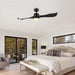 52 in. Matte Black Ceiling Fan with Lights and Remote, Good Ceiling Fans, Modern Ceiling Fan for Kitchen Bedroom Living Room-8-ErisView