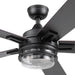 52 in. Matte Black Contemporary Ceiling Fan with Light and Remote Control, Indoor Reversible LED Ceiling Fan with Light-12-ErisView