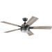 52 in. Matte Black Contemporary Ceiling Fan with Light and Remote Control, Indoor Reversible LED Ceiling Fan with Light-1-ErisView