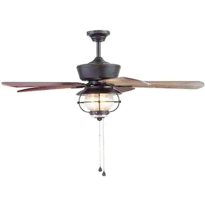 52 in. Matte Bronze Ceiling Fan, LED Indoor Outdoor Ceiling Fans with Light Kit, 5 Blade Ceiling Fan-3-ErisView