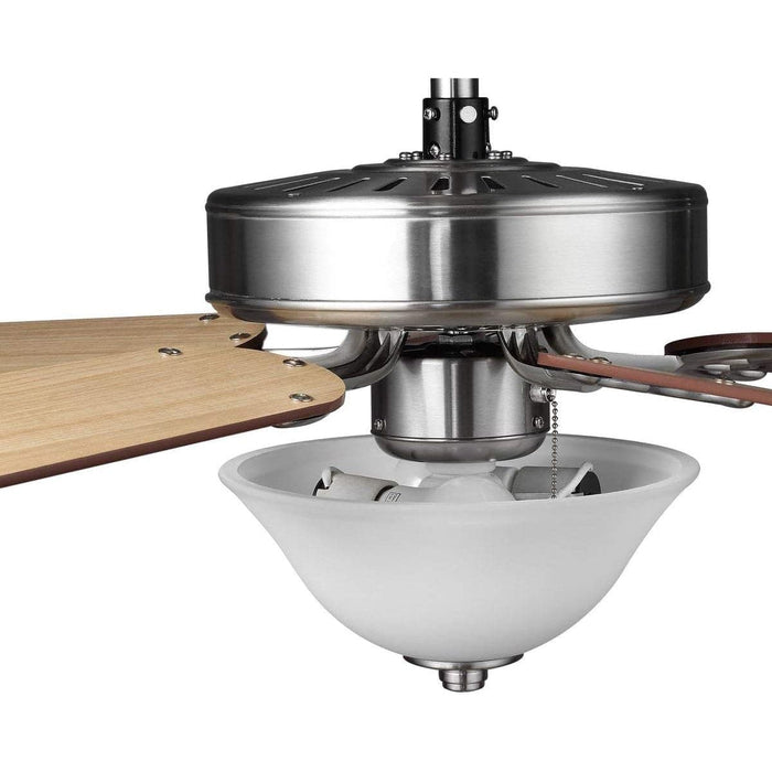 52 in. Modern 5 Blade Ceiling Fan with White Head Light Kit, Pull Chain-17-ErisView