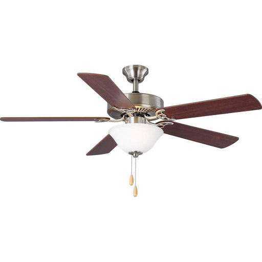 52 in. Modern 5 Blade Ceiling Fan with White Head Light Kit, Pull Chain-1-ErisView