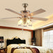 52 in. Modern Gold Chandelier Ceiling Fan with Remote Control Reversible Blades, Frosted Light Kit, Quiet Ceiling Fans-1-ErisView