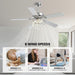 52 in. Modern LED Crystal Ceiling Fan Chandelier with Light, Reversible Ceiling Fan Light Fixture with Remote for Bedroom Dining Room Living Room -5-ErisView