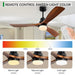 52 in. Outdoor Ceiling Fan with Remote, Reversible Modern Ceiling Fan with 3 Walnut Wood Blades for Bedroom Living Room, Patio Porch Fans-3-ErisView