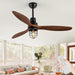 52 in. Outdoor Farmhouse Ceiling Fan with Light and Remote, Modern 3 Blade Wood Ceiling Fan for Bedroom, Reversible Outdoor Fan for Patio-1-ErisView