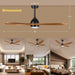 52 in. Outdoor Wood Ceiling Fan with Lights and Remote Control, Modern Reversible Quiet Ceiling Fan for Bedroom Living Room, Outdoor Fan for Patio-6-ErisView