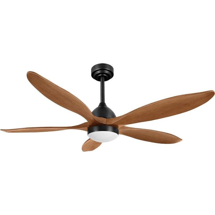 52 in. Outdoor Wood Ceiling Fan with Lights and Remote Control, Modern Reversible Quiet Ceiling Fan for Bedroom Living Room, Outdoor Fan for Patio-1-ErisView