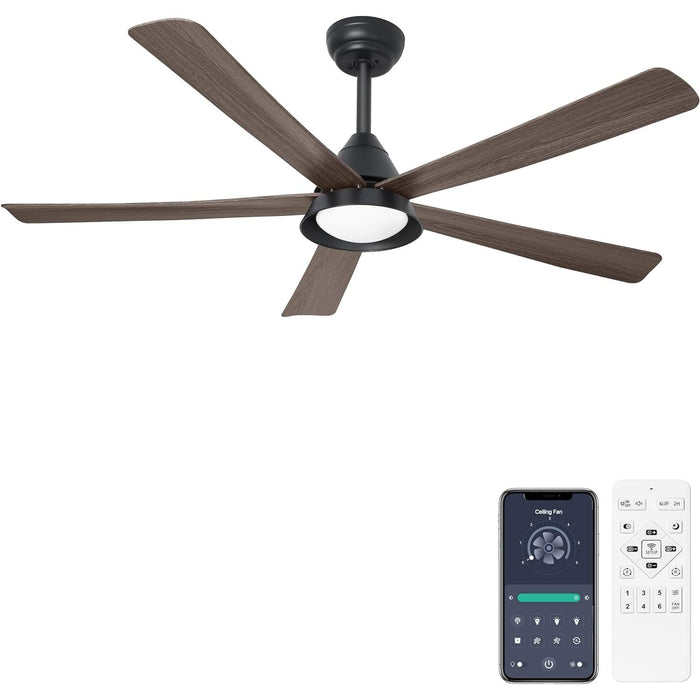 52 in. Patio Fans, Outdoor Ceiling Fan with Light Remote APP Control, Farmhouse Wet Rated Outdoor Ceiling Fans, Covered Ceiling Fan, Outdoor Deck Fan-1-ErisView