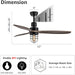 52 in. Remote Control Ceiling Fan and Light, Industrial Rustic Ceiling Fans with Light, 3 Blade Wood Ceiling Fan for Indoor Outdoor Use-7-ErisView