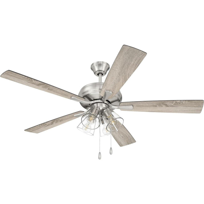 52 in. Reversible Brushed Nickel Ceiling Fan, Walnut Wood Ceiling Fan-13-ErisView