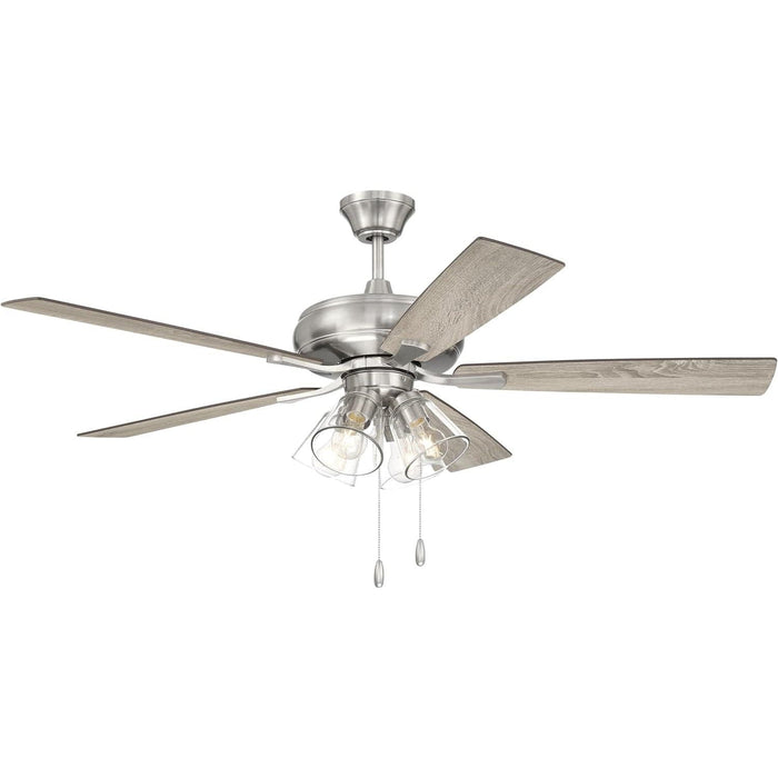 52 in. Reversible Brushed Nickel Ceiling Fan, Walnut Wood Ceiling Fan-2-ErisView