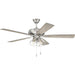 52 in. Reversible Brushed Nickel Ceiling Fan, Walnut Wood Ceiling Fan-2-ErisView