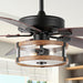 52 in. Rustic Industrial Ceiling Fans with APP Remote Control, Farmhouse Modern Mid-Century LED Ceiling Fan for Living Room Kitchen Living Room-5-ErisView