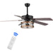 52 in. Rustic Industrial Ceiling Fans with APP Remote Control, Farmhouse Modern Mid-Century LED Ceiling Fan for Living Room Kitchen Living Room-1-ErisView