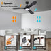 52 in. Smart Ceiling Fan with Lights and Remote, Fast Ceiling Fan with Wi-Fi Alexa, APP Control, Dimmable 3 Blades Ceiling Fan for Bedroom Patio Porch -5-ErisView