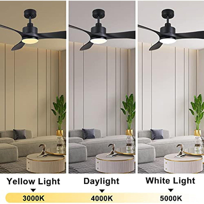 52 in. Smart Ceiling Fan with Lights and Remote, Fast Ceiling Fan with Wi-Fi Alexa, APP Control, Dimmable 3 Blades Ceiling Fan for Bedroom Patio Porch -8-ErisView