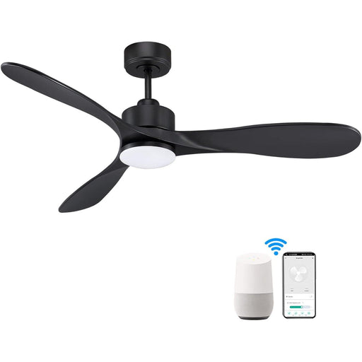 52 in. Smart Ceiling Fan with Lights and Remote, Fast Ceiling Fan with Wi-Fi Alexa, APP Control, Dimmable 3 Blades Ceiling Fan for Bedroom Patio Porch -1-ErisView