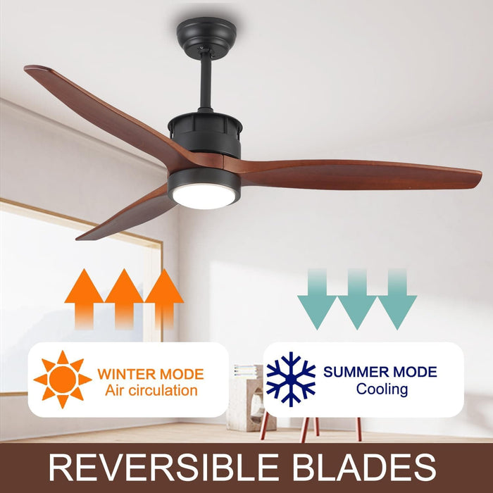 52 in. Smart Ceiling Fan with Remote APP Alexa Control, Bedroom Ceiling Fans with Lights, Indoor Modern Ceiling Fan Bedroom Ceiling Fans -4-ErisView