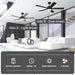 52 in. Smart Remote Control Ceiling Fan and Light Wi-Fi Alexa APP Control, Black Ceiling Fan for Bedroom Living Room Patio Porch-7-ErisView