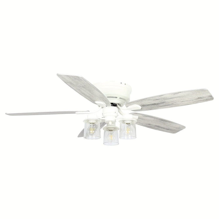 52 in. Traditional Ceiling Fan with Light Kit, LED Indoor Chrome Flush Mount Ceiling Fan with Light and Remote Control-ErisView