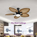 52 in. Tropical Ceiling Fan with LED Lights Remote Control, Farmhouse Dimmable Ceiling Fan for Living Room Bedroom-ErisView