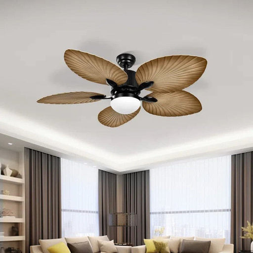 52 in. Tropical Ceiling Fan with LED Lights Remote Control, Farmhouse Dimmable Ceiling Fan for Living Room Bedroom-ErisView