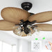 52 in. Tropical Ceiling Fan with Light Kit Remote, Silent Reversible Ceiling Fan for Living Room Bedroom-ErisView