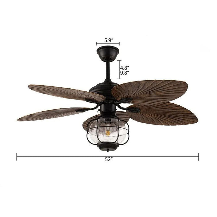 52 in. Tropical Ceiling Fan with Light Kits Remote Control, Farmhouse Reversible Ceiling Fan Light for Living Room Bedroom-ErisView