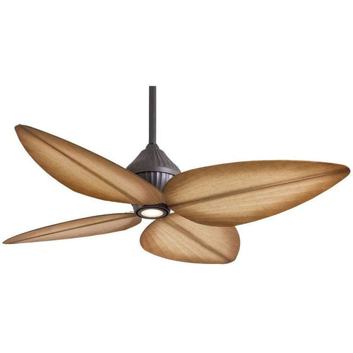 52 in. Tropical Ceiling Fan with Pull Chain and Light Kit, 4-Blade Coastal Outdoor Ceiling Fan with Wall Control-ErisView