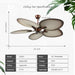 52 in. Tropical Ceiling Fans without Lights, Palm Leaf Ceiling Fan with Remote, 5 Blade Reversible Fan in Winter Summer for Indoor Outdoor Use-6-ErisView