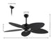 52 in. Tropical Ceiling Fan without Light, Coastal Ceiling Fan with App/Remote Control for Bedroom Living Room-ErisView