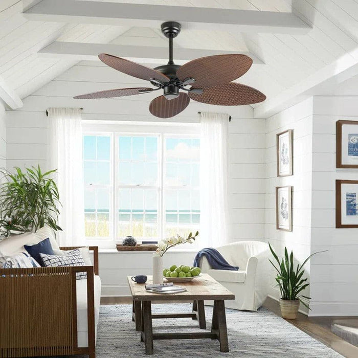 52 in. Tropical Ceiling Fan without Light, Coastal Ceiling Fan with App/Remote Control for Bedroom Living Room-ErisView