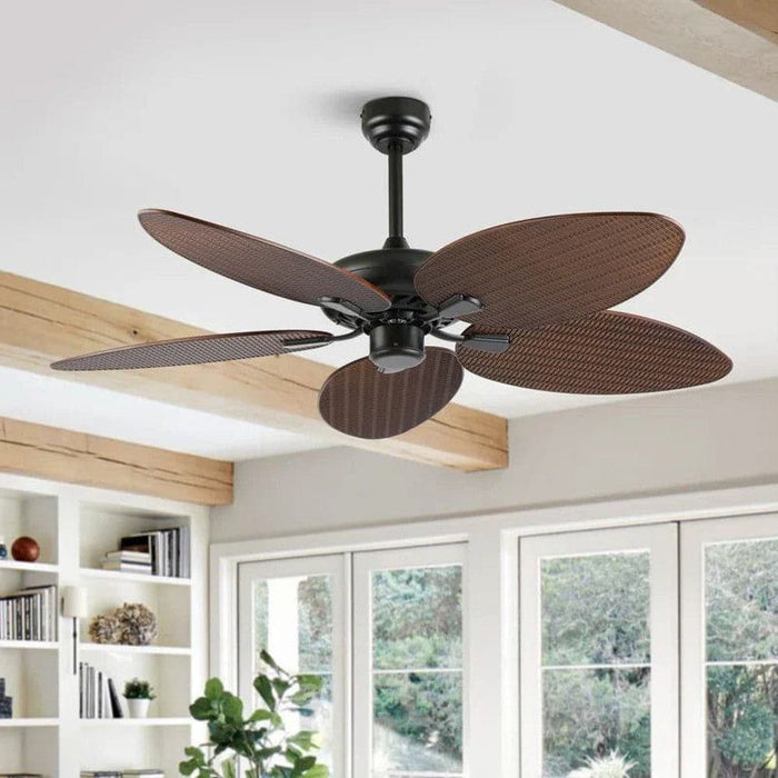 52 in. Tropical Ceiling Fan without Light, Coastal Ceiling Fan with App/Remote Control for Bedroom Living Room-ErisView