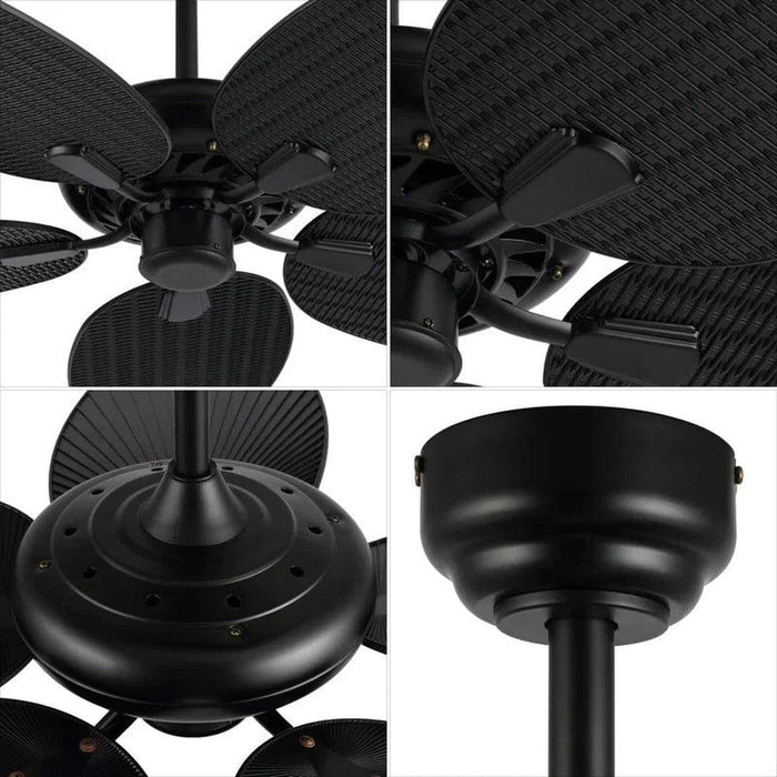 52 in. Tropical Ceiling Fan without Light, Coastal Ceiling Fan with App/Remote Control for Bedroom Living Room-ErisView