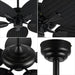 52 in. Tropical Ceiling Fan without Light, Coastal Ceiling Fan with App/Remote Control for Bedroom Living Room-ErisView