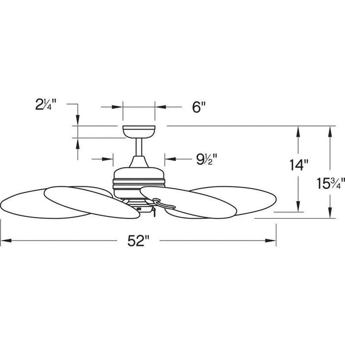 52 in. Tropical Indoor Outdoor Ceiling Fan with No Light, 5-Blade Coastal Ceiling Fan for Living Room Patio Porch-ErisView